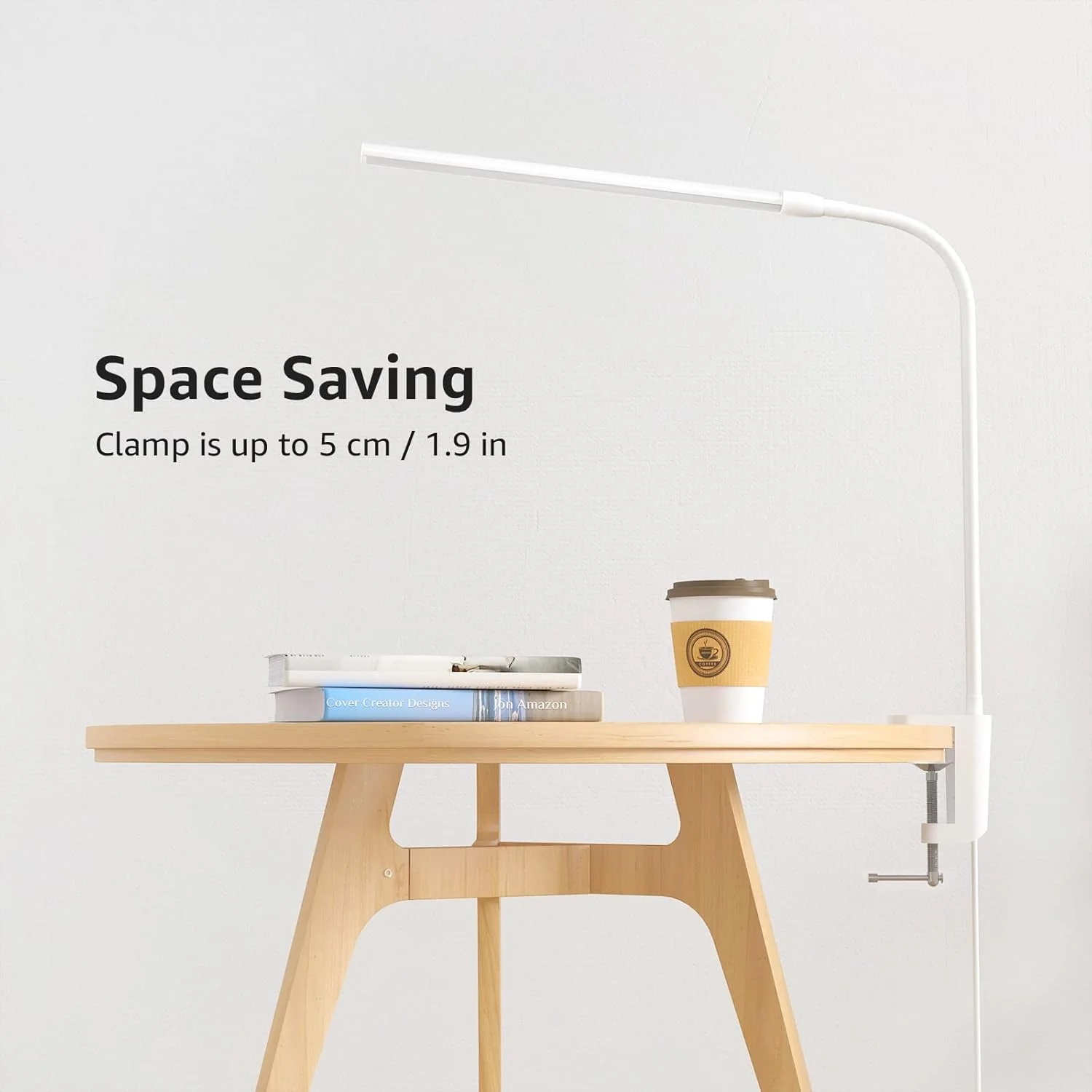 Lepro Desk Lamp Clamp, LED Desk Lamp Eye Caring Dimmable, 5W 460lm, 10 Brightness Levels x 3 Colour Modes, USB Powered Clip on Desk Light for Reading, Office, Crafts, Nails, Bedside, Back to School - Image 7